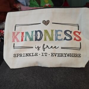Charming 'Kindness is Free' Cosmetic Pouch